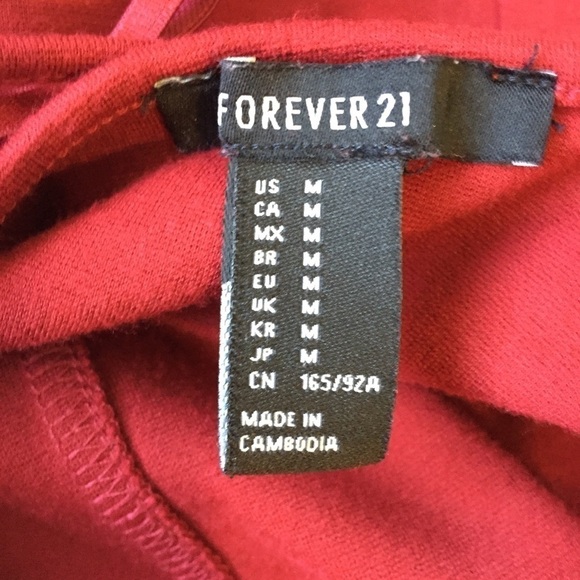 Forever 21 Bodysuit Womens Medium Wine Red Heavyweight Adjustable Straps - Picture 6 of 7